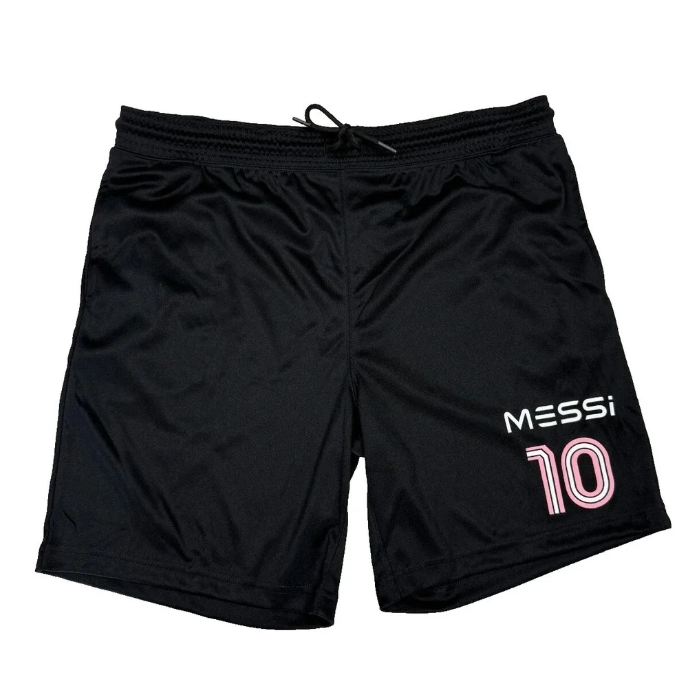 Lionel Messi Collection #10 Miami Athletic Soccer‎ Black Shorts Large NEW